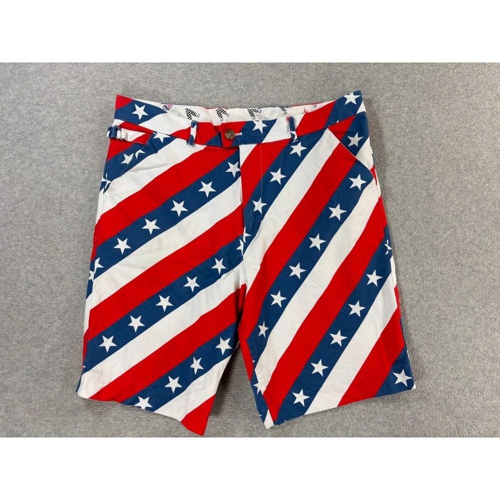 Royal & Awesome Stars and Stripes Golf Shorts (Men's 36)‎ 9"